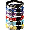 1PC Glow-in-dark Breakaway Cat Collar with Moon Star Pattern, Adjustable Cat Necklace with Safety Buckle