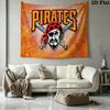 Pittsburgh Pirates Logo Wall Tapestry Aesthetic Wall Hanging Printed Fabric Blanket Decorative Tapestries for Bedroom Living Room Home Decor