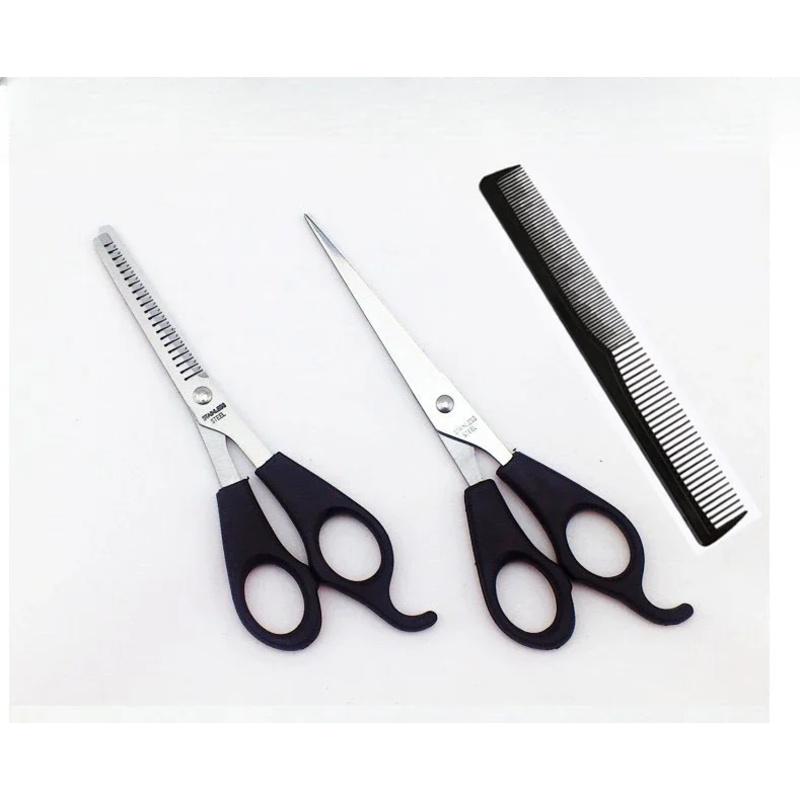 3pcs 7-inch Scissors Sets-Suitable for Thinning and Styling Hair-for Men and Women for Finishing, Point Cuts, and Flat Cuts