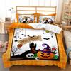 Halloween Duvet Cover Twin Queen Cartoon Pumpkin Quilt Cover Microfiber Horror Theme Gothic Spooky Bedding Set For Boys Teen