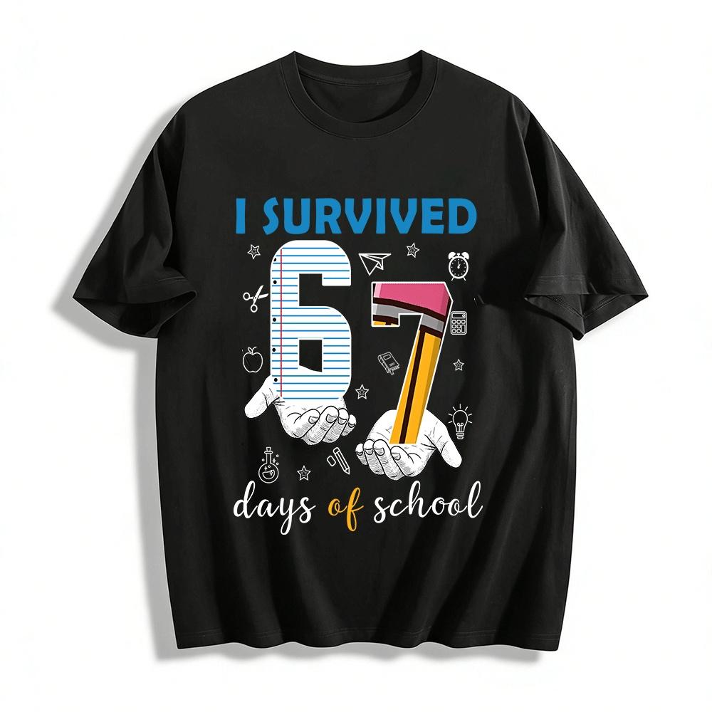 

I Survived Sixth Grade Graduation School Year Celebration Tee Pure cotton T-shirt XXS
