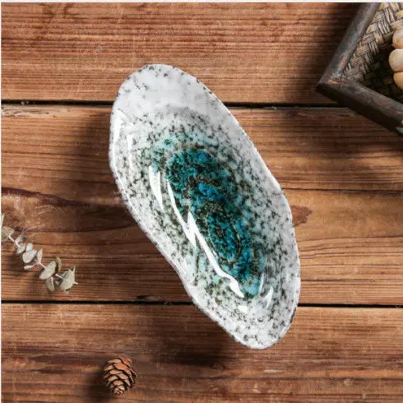 Oyster Shell Plates Creative Shell Shape Ceramic Tableware Sushi Dishes Snacks Specialty Plates Japanese Decoration Dish