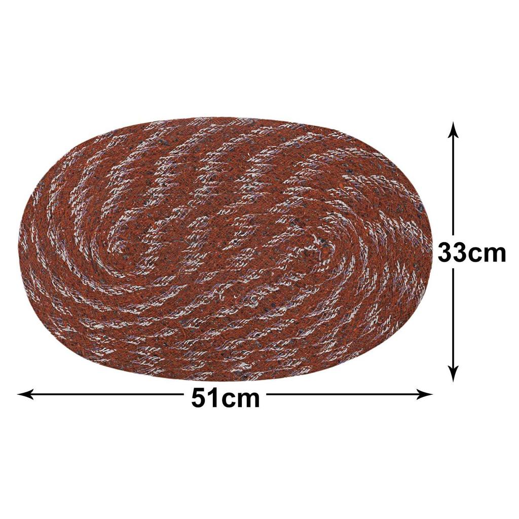 Cotton Oval Door Mat for Porch/Kitchen/Bathroom/Laundry Room