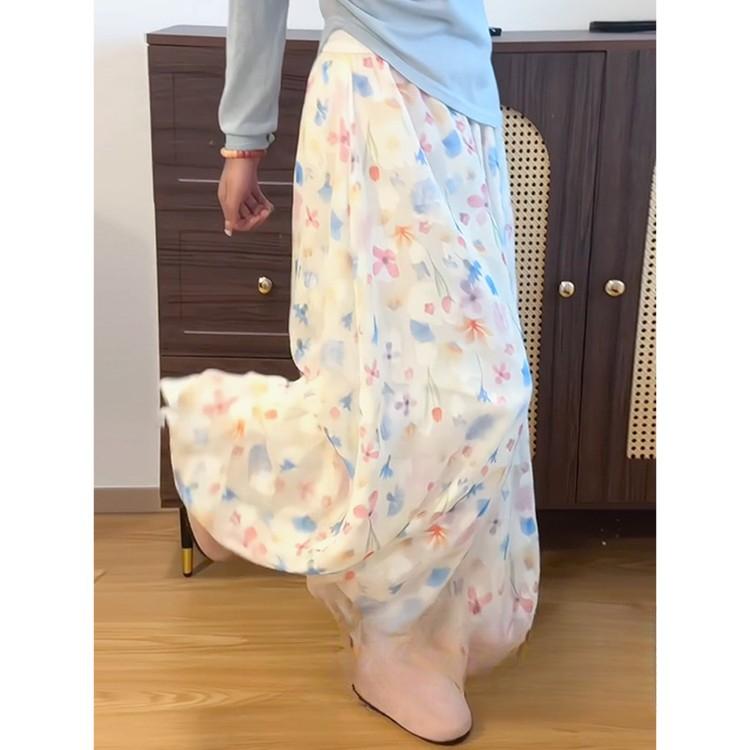 

Summer New Design Floral Fairy Cool Pants High Waist Loose Casual Pants M