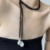 Alien Irregular Neck Chain Sequins Rhinestone Pearl Pendant Imitation Pearl Pendant  Women Girl