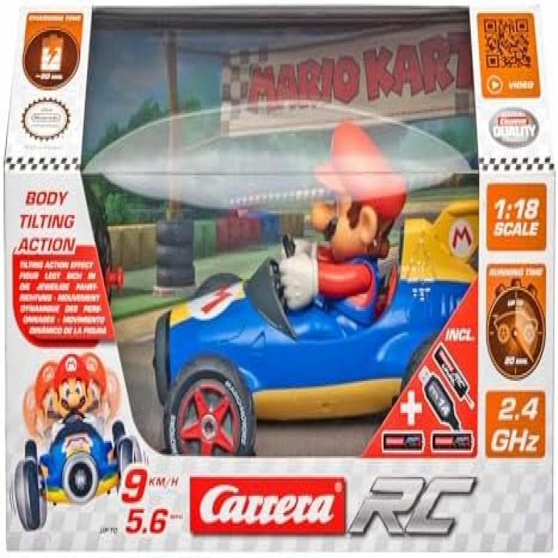 Carrera RC 370181066 Nintendo Mario Kart Mach 8 Remote Control Car, Toy for Kids & Adults Ages 6+, Indoor & Outdoor Play, Portable Mini Mario Kart