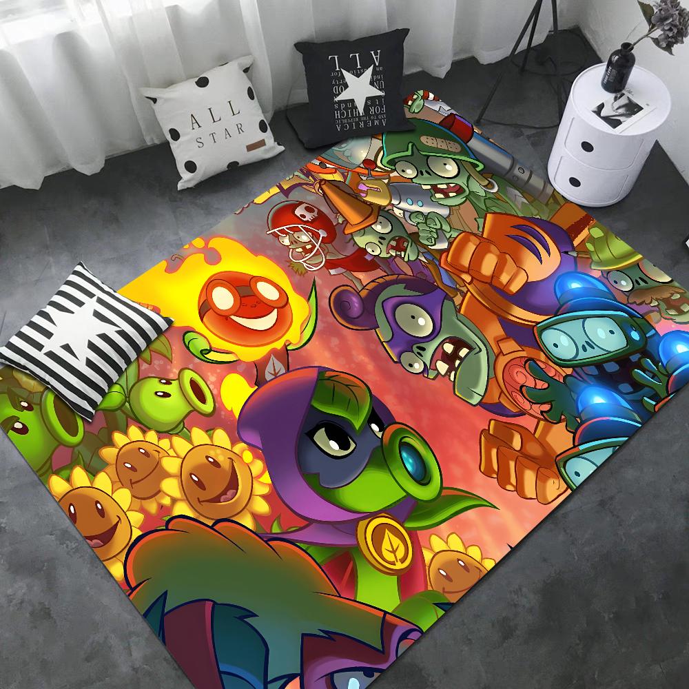 P-Plants-vs-Zombie Cartoon Door Mat Nordic Style Home Doormat Bathroom-Toilet Mats Bedroom Bedside Mats