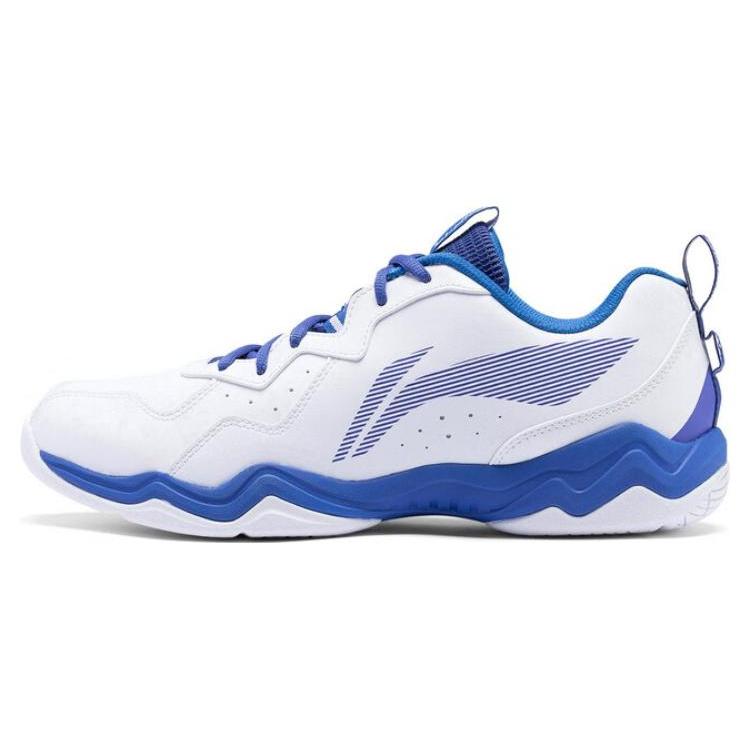New LiNing CS6 Slip Resistant, Abrasion Resistant, Breathable Low Top Badminton Shoes Unisex White Blue AYTS055-2