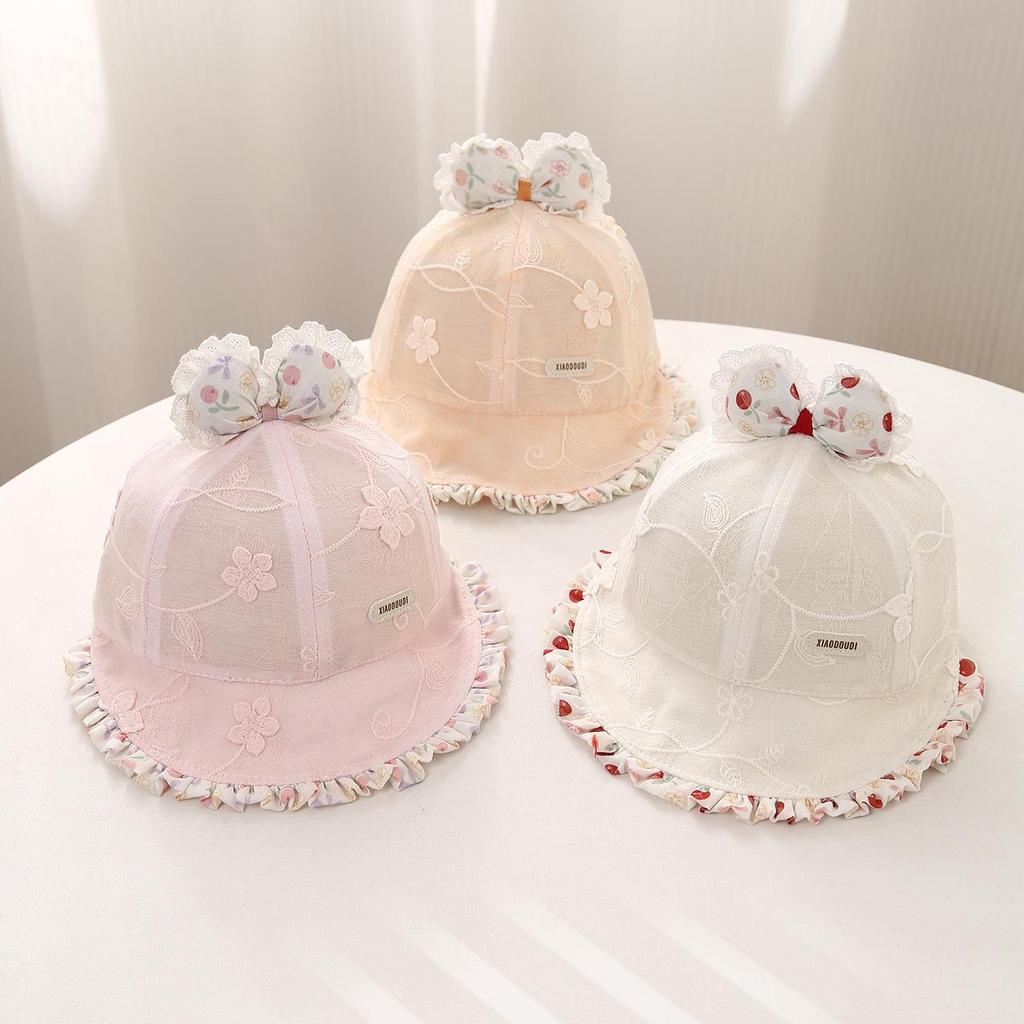 Baby Girls' Lace Sun Protection Hat - Spring/Autumn Breathable Mesh