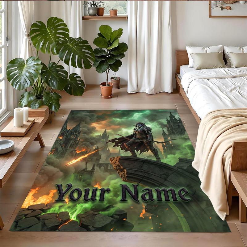Crystal Velvet Rug Custom Name Text, Soft Non Slip Floor Mat Home DecorWorld of Warcraft