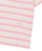 BEYOND CLOSET [Collection Line] Lux Cotton Stripe Henley Neck Short Sleeve Knit Pink