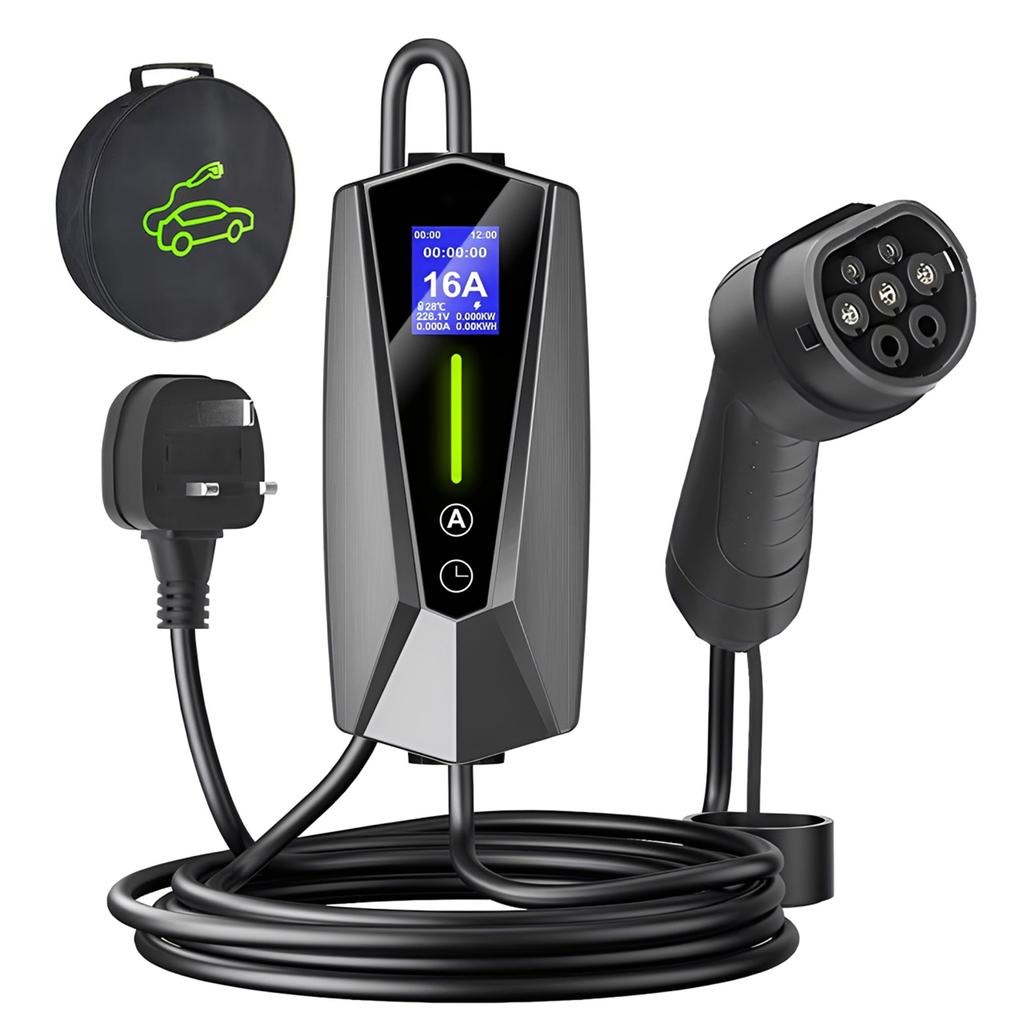 EV Charger Cable Type 2 IEC 62196-2 To 3 Pin Plug 5M Ev Charger Type 2 Charging Cable 3 Pin With Indicators UK Plug