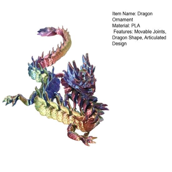 3D Printed Chinese Loong Figurine Movable Joints Standing Dragon Figure Articulated Dragon Model Fidget Toy Desktop Decoration Ornament