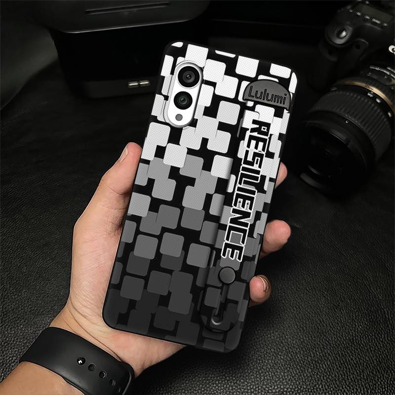 Geometry Anti-dust Phone Case For FCNT/Fujitsu Arrows N F-51C Kickstand Plain color Commerce Wristband Soft case Simple