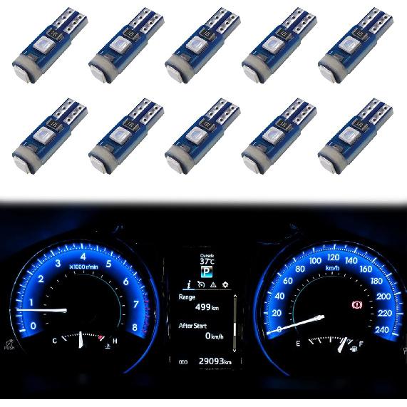 12 PCS T5 LED Bulbs, 74 73 37 2721 Trument Cluster Light Bulb, 12 Volt Bright Canbus Error Free LED Dashboard Light Bulb, 3030 SMD Automotive