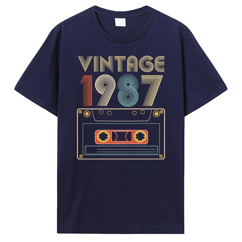 New Men T-shirt Vintage 1985 1986 1987 1988 1989 Tshirt Women T Shirt Men Cotton Tees Hip Hop Harajuku Streetwear
