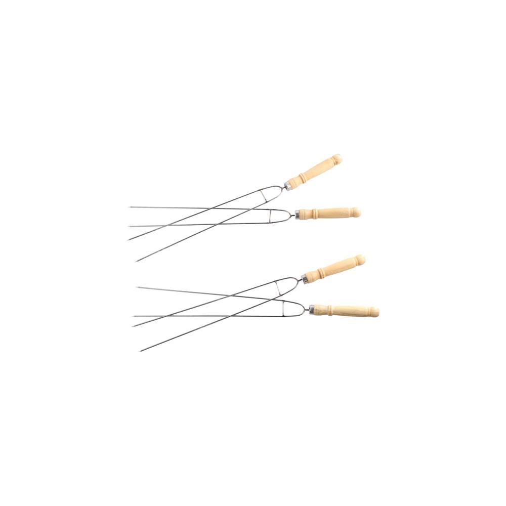 Stainless Steel U-Shaped Grill Roast Double Prong BBQ Stick Barbecue Skewer BBQ Skewer Cooking Tool