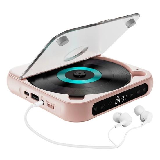 Přenosný hudební přehrávač s LED displejem kompatibilní s Bluetooth, dobíjecí, malý retro hudební přehrávač se sluchátky