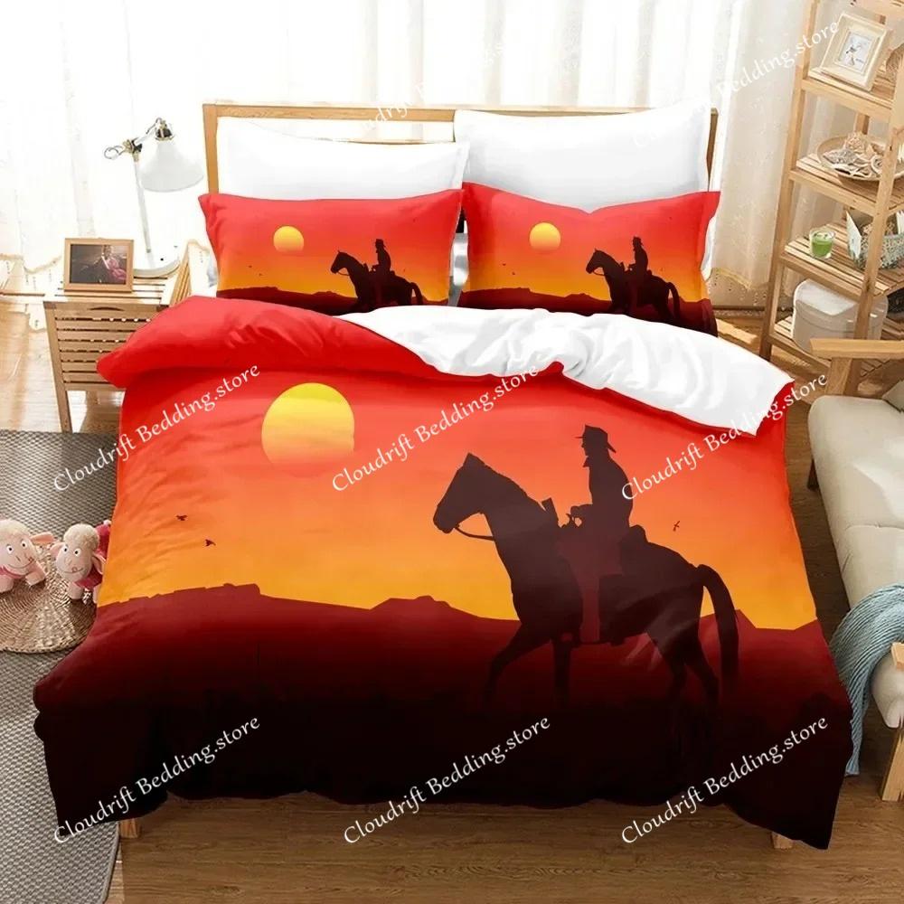 Game Bedding Set Red Dead Redemption 3d Print Bed  Quilt Duvet Cover Set Home Textile Queen King Size Kids Room Decor