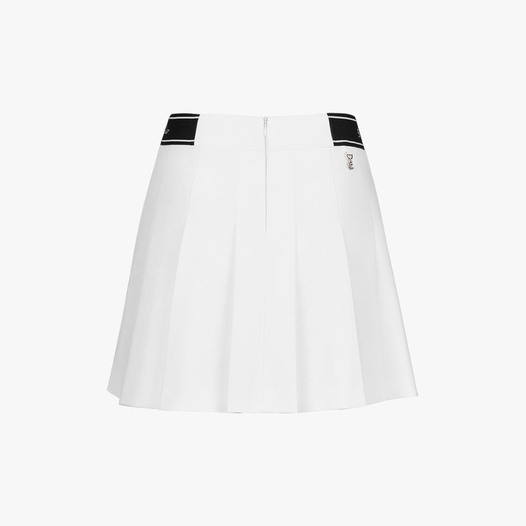 FAIRLIAR GOLF Pleated Side Band Skirt (White)