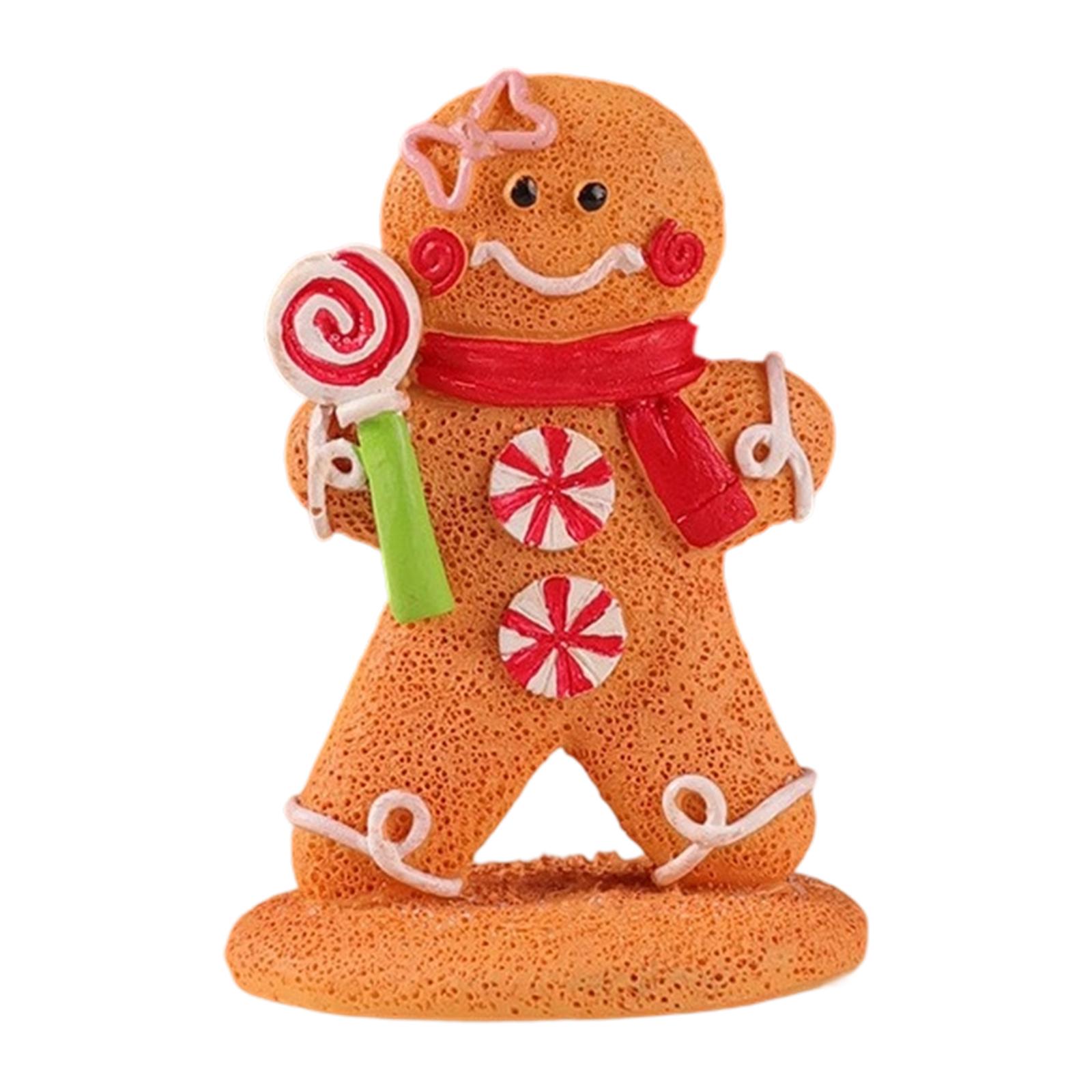 

Пряничный человечек смоляное украшение рождественская фигурка украшение для настольной полки праздничные центральные элементы S