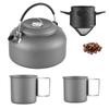 Czajnik kempingowy z kubkiem i filtrem do kawy na zewnątrz Czajnik do gotowania wody Czajnik turystyczny 1,4L