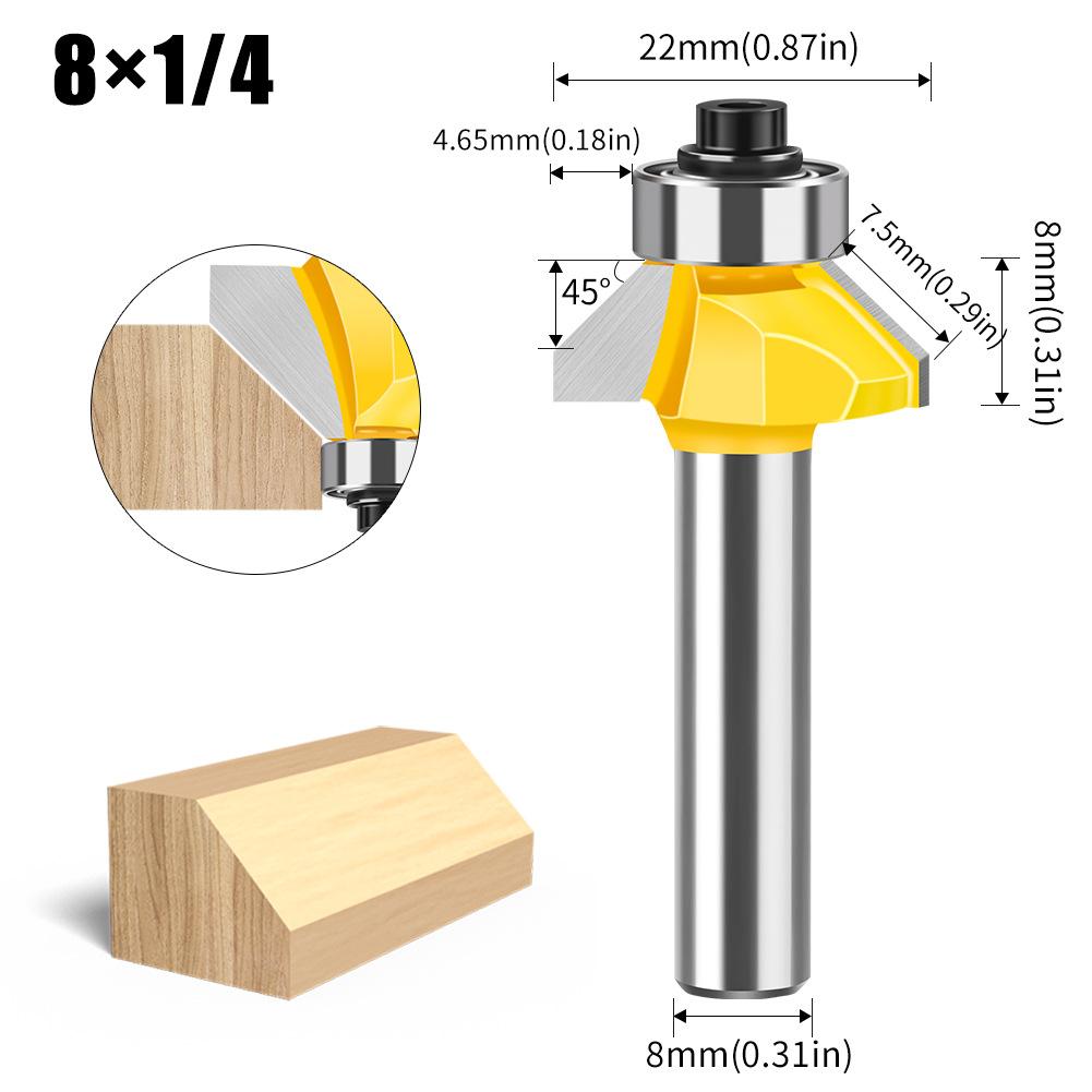 

8 Handle 45 Degree Oblique Angle Knife Woodworking Milling Cutter Trimming Machine Engraving Machine Cutter Head 45 Degree Chamfering Knife Chamfering 45 degree bevel knife 8 * 1/4