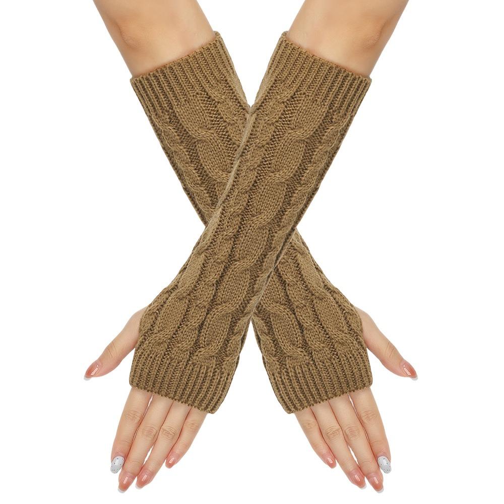 Knitted Arm Sleeves Gloves Twists Decorative Pattern Arm Sleeve Gloves Gothic Mittens Outdoor
