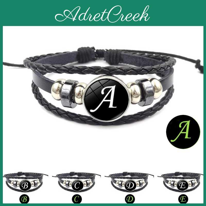 Radiant Letters Leather Bracelet Handmade Multilayer Beaded String Wristband Fashion
