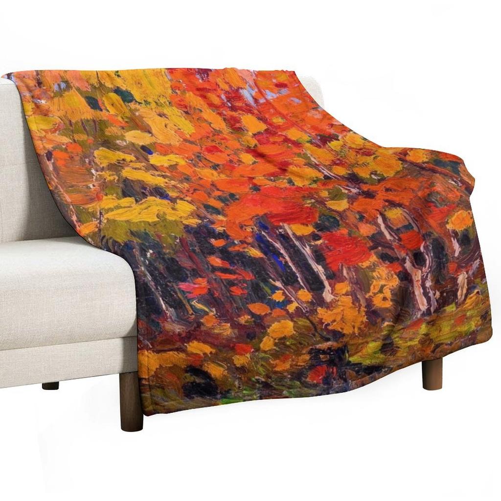 Tom Thomson - Autumn Wood Throw Blanket Soft Plaid Weighted Polar heavy to sleep Blankets