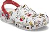 Crocs Peanuts Classic Clogs, Kids', White/Multi, 19cm