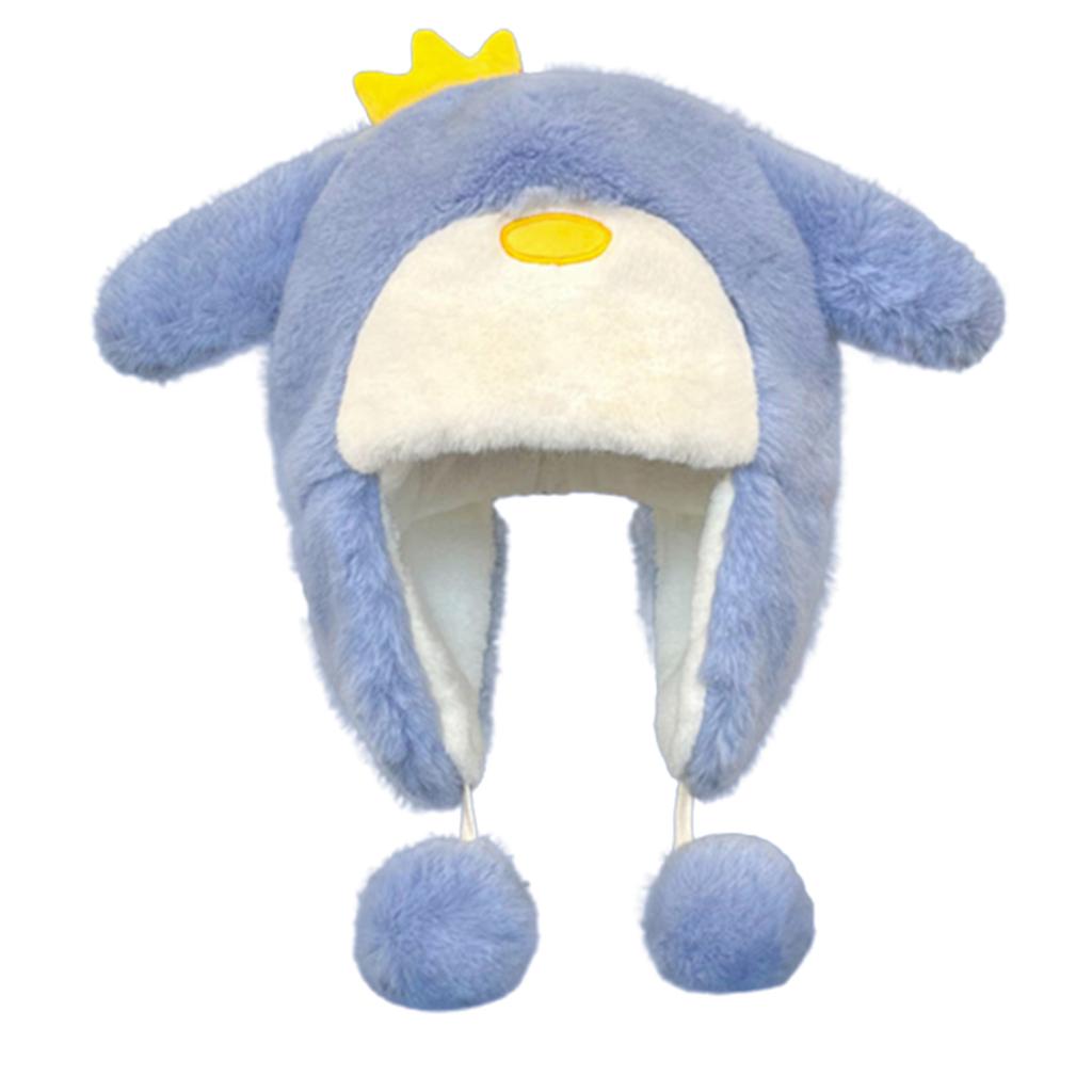 Furry Ear Flap Cap Thickened Plush Ear Muff Hat for Skiing Hiking Universal Lady Windproof Ushanka Hat for Cold Weather