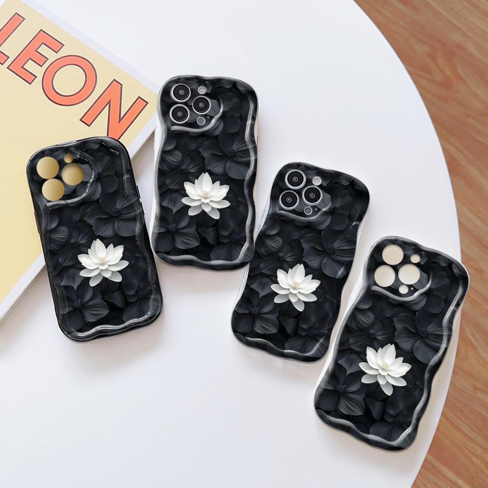 Roztomilý kreslený vzor s krémovou texturou Pouzdro s vlnitým okrajem, měkký silikonový kryt, pouzdro na telefon OPPO Reno Realme