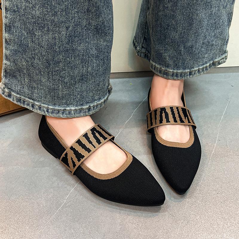 Fashion Women's Flats Casual Shoes New 2024 Fashion Low Heel Barefoot Elegant Woman Sneakers Comfort Pointed Toe Single Shoes Size 43