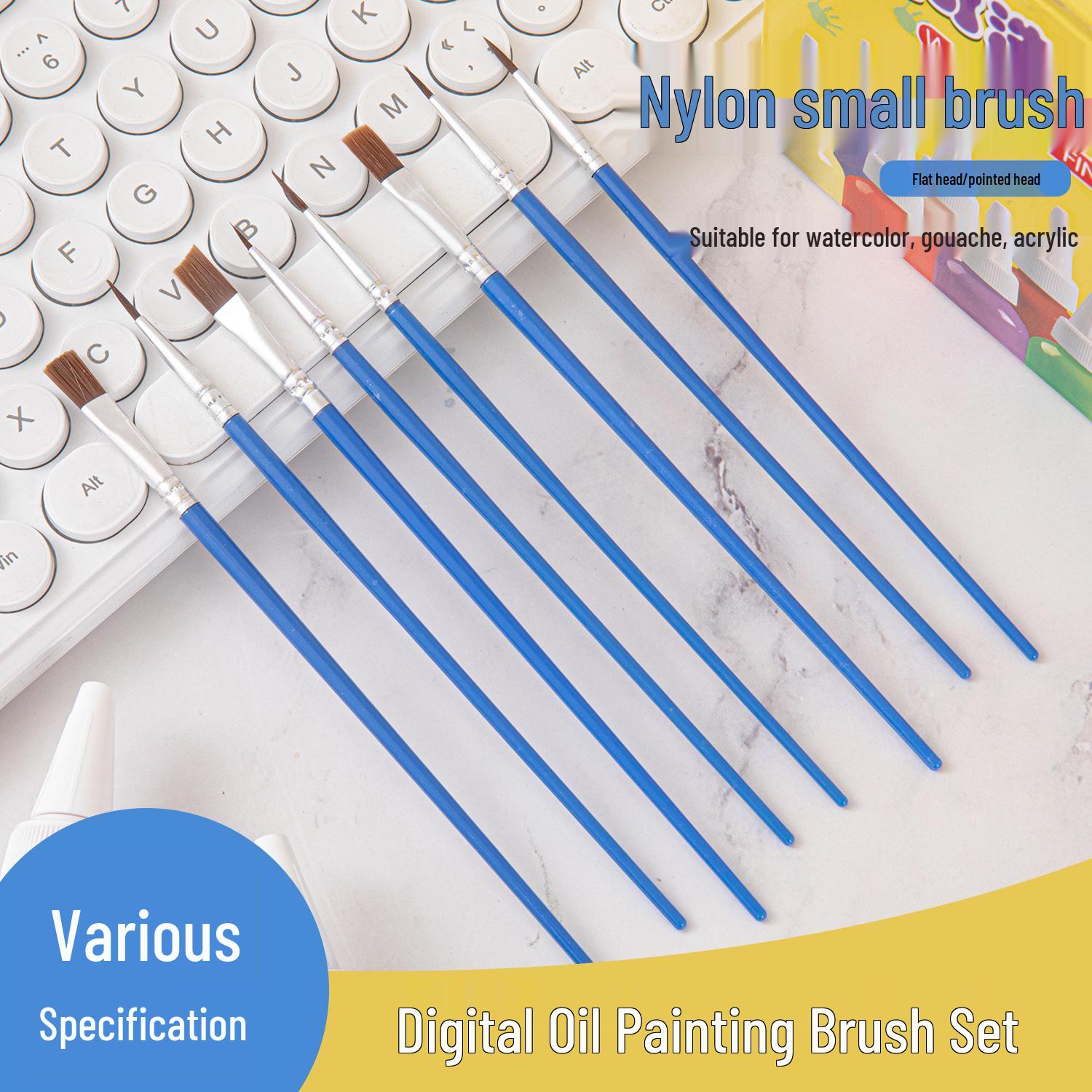 

Blue Nylon Flat Head Paintbrush for DIY Art and Graffiti. 16.5CM Blue large pointed brush синій