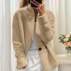 Winter Fall Women Knitted Cardigan Sweater Coat Double Breasted Lapel