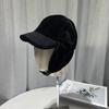 Japanese Corduroy Trapper Hat - Minimalist Solid Color Winter Ear Flaps Faux Shearling Thermal Cycling Cap Women