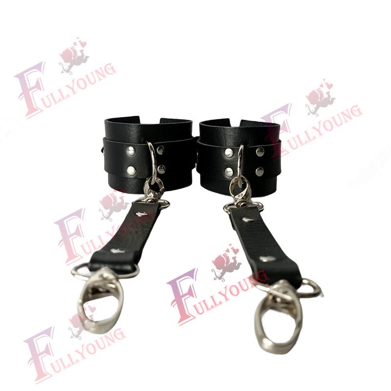UYEE 2PCS Harness Bondage Bracelets For Women PU Leather Handcuffs Fetish Lingerie Adult Games Couples Festival Accessories Rave