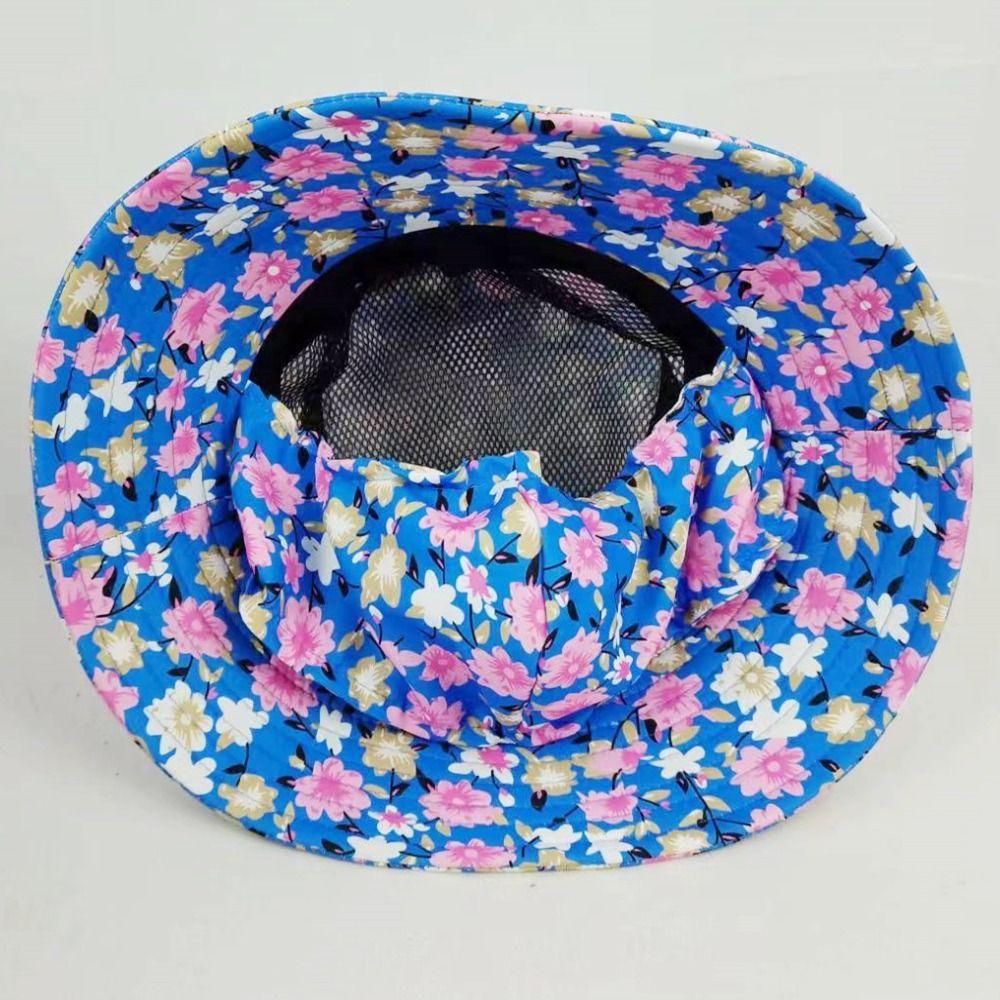 Protect Neck Anti-uv Agricultural Work Hat Bucket Hat Fisherman Hat Flower Sunscreen Hat  Unisex