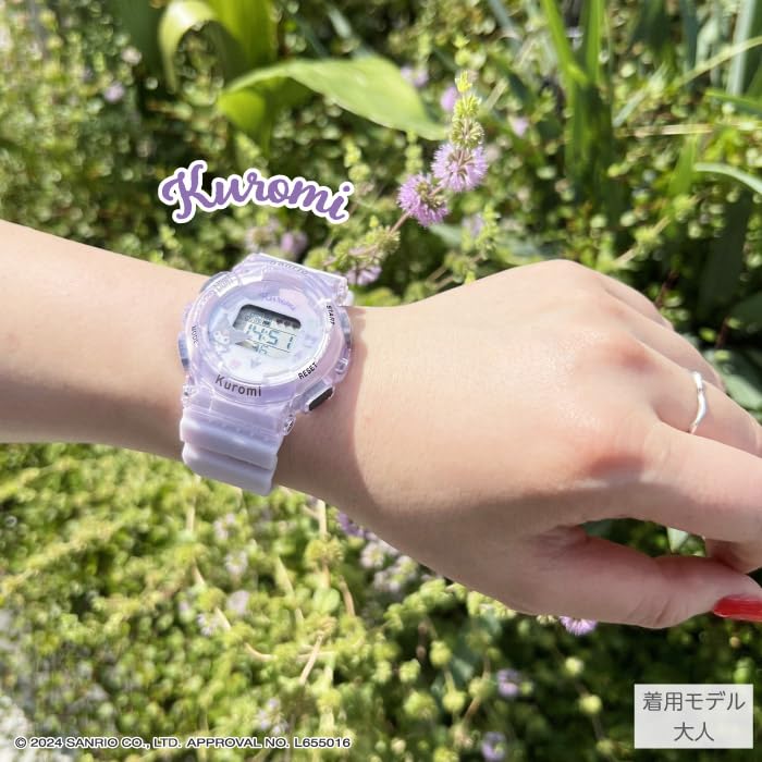Sun Flame Sanrio Kuromi Purple Digital Watch with Backlight and Alarm Blue Co., Ltd. J-Axis Function, CR3C0003-KU, Girls'