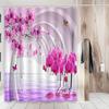 Rideau de douche Orchidée Orchidée Rose Reflet de l'eau Tunnel Art Design Fantaisie Décor Élégant Tissu Imperméable Ensemble Rideau de Bain