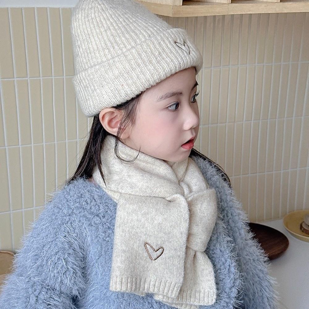 Solid Color Crochet Warm Beanie Cap Thickened Winter Pullover Cap Neck Cover Neck Warmer Set  Ski