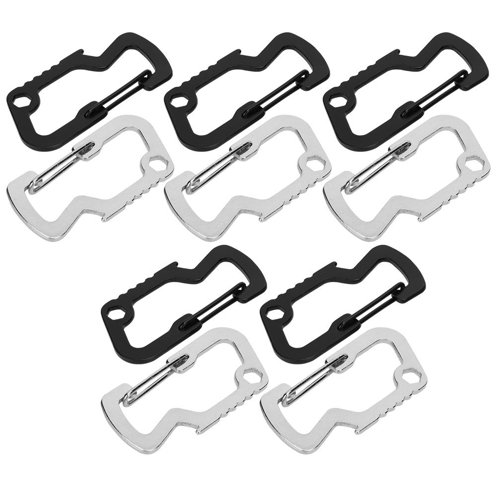 

Multifunctional D Shaped Buckle Stainless Steel Carabiner Bottle Opener Spring Hook