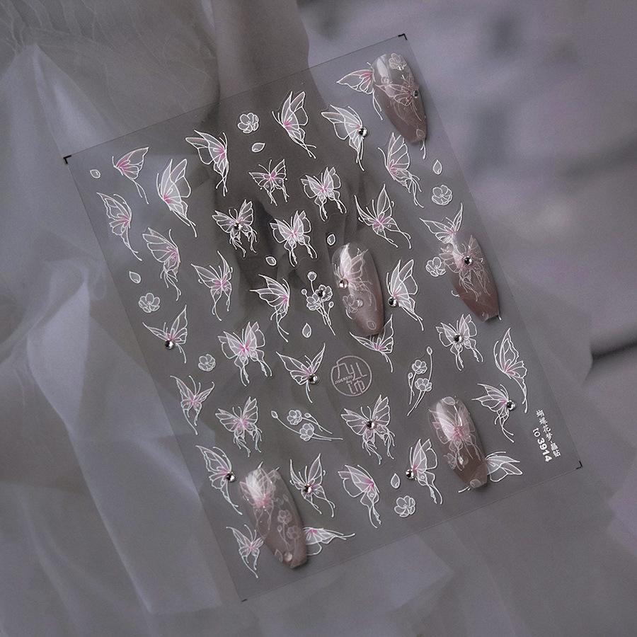 Bright Crystal Butterfly Nail Art Sticker DIY Making Creative Decorative Stickers
