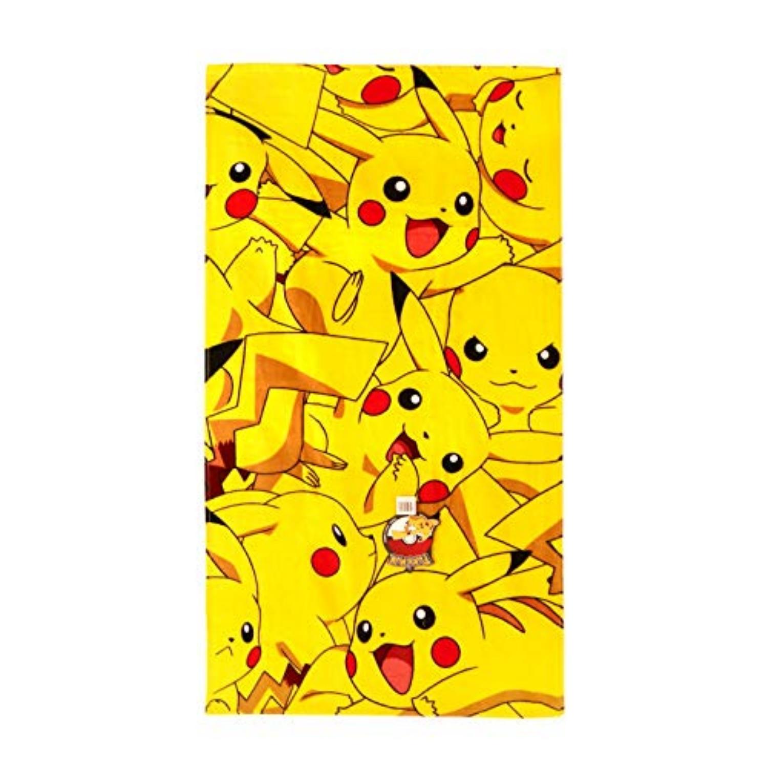 

Pokemon Boom Pikachu Towel,beach Towel,Yellow,Absorbent Soft, Pilling Resistant, Holiday Supply W40*H60(CM)