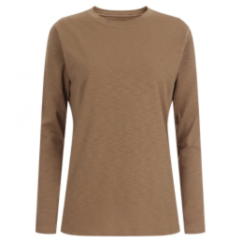 Shop   Women Round Neck CoTTon Span Daily Plain Long Sleeve T shirT Dai Wsh 2032