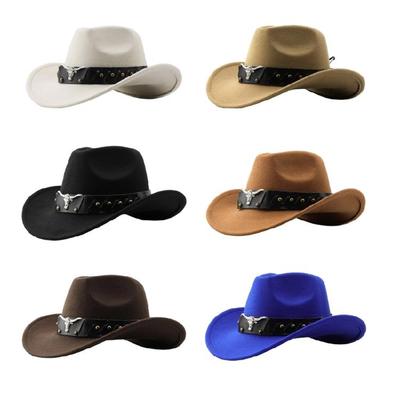 Atmungsaktive Cowboyhüte Verstellbares Band Verstellbares Band Braune Farbe Western-Mottoparty Outdoor