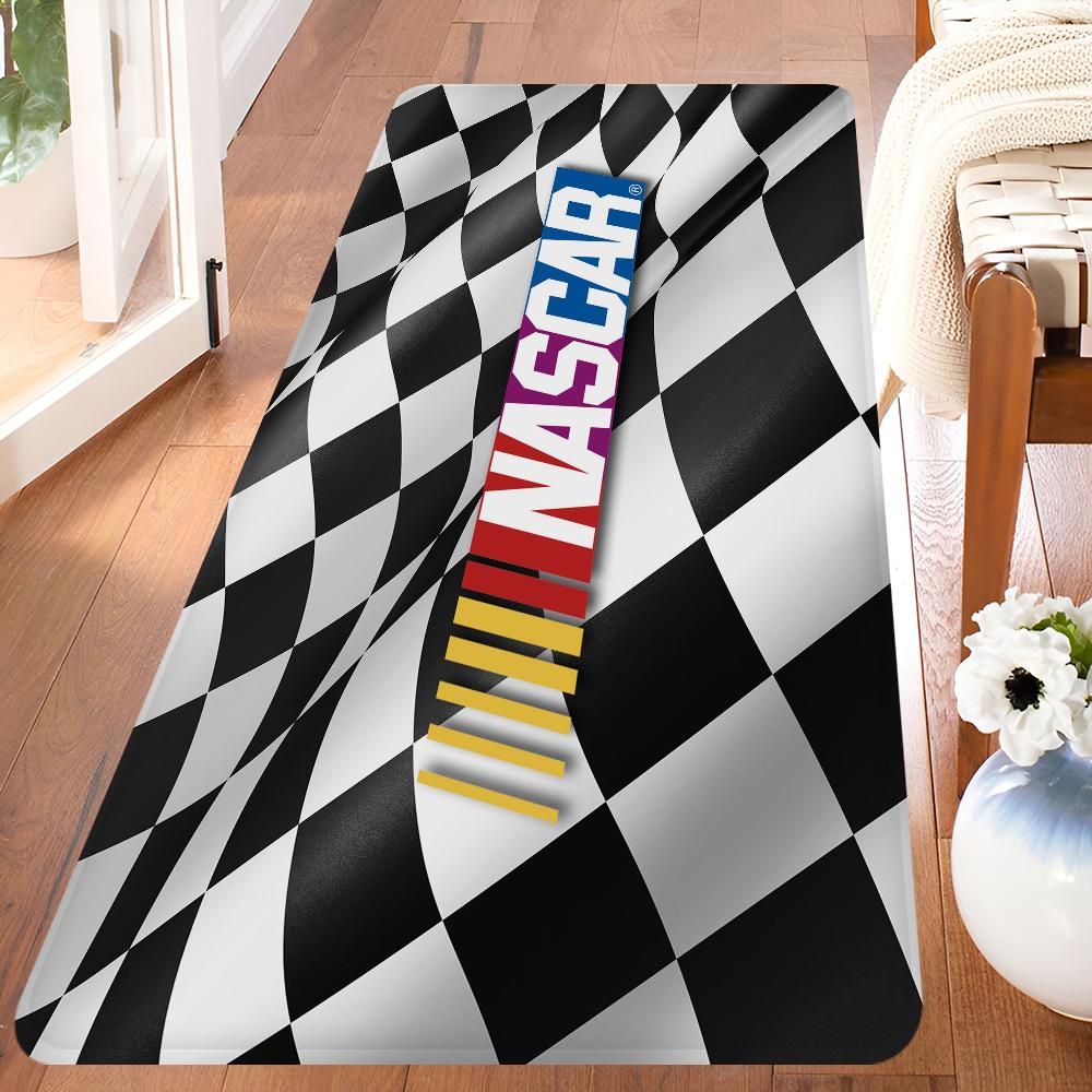 N-NASCARS Racing Car Hallway Carpet Non-Slip Laundry Room Mat Laundry Decor Balcony Child Living Room Toilet Rug