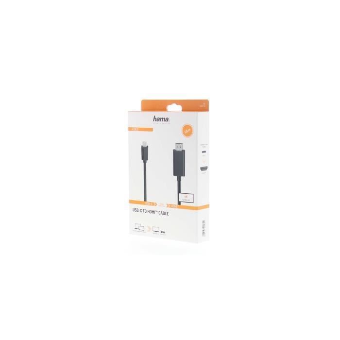Câble vidéo - HAMA - USB-C vers HDMI™ - Ultra-HD 4K - 1,50 m - Double blindage