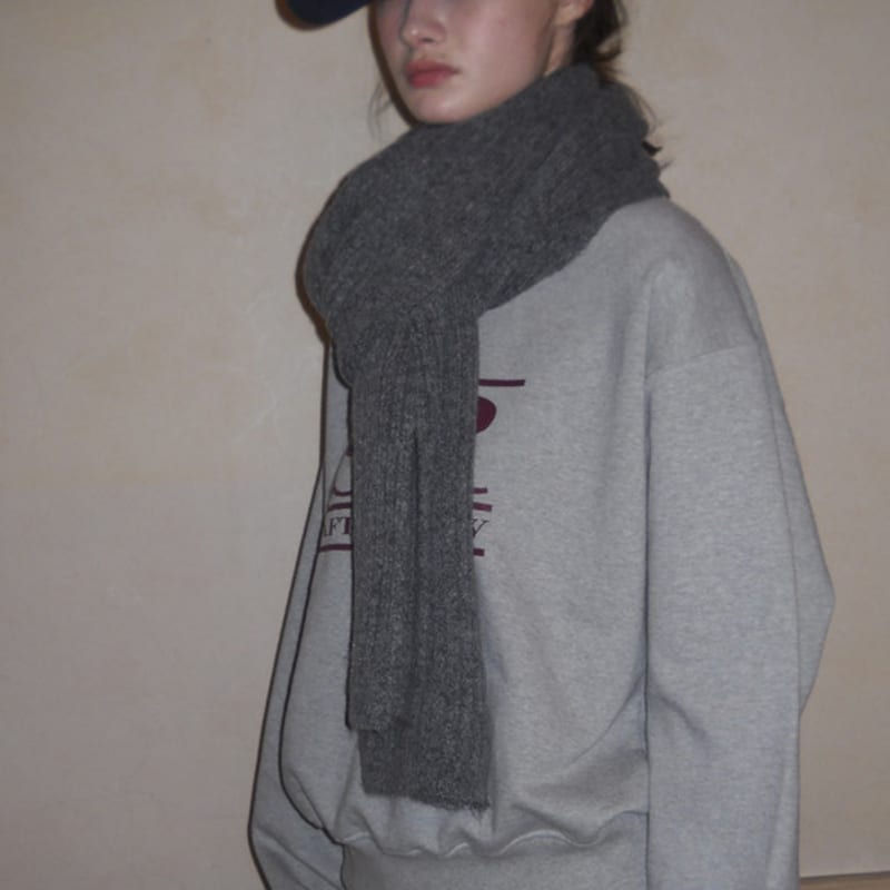 SO IR (2COLOR)BASIC RIBBED KNIT MUFFLER